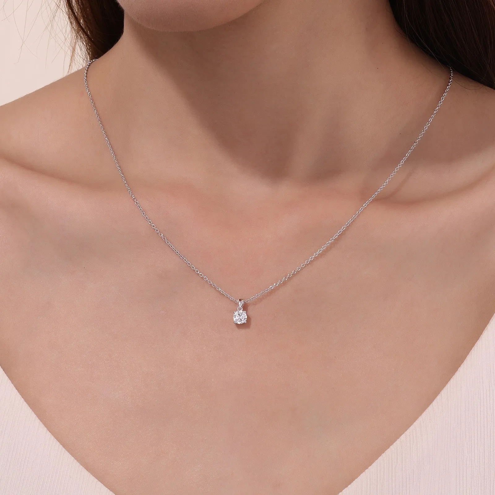 0.50 CTW 4-Prong Solitaire Necklace