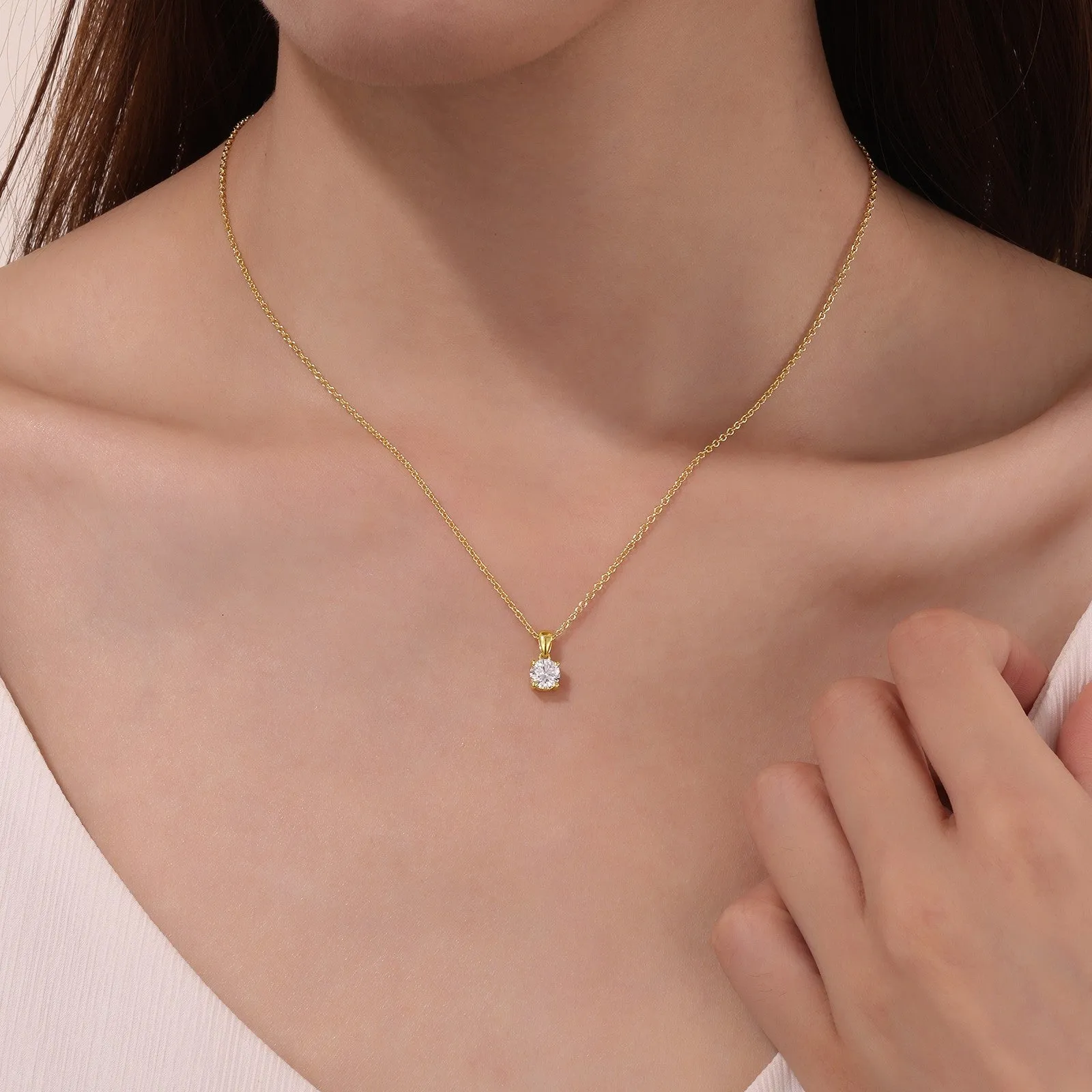 0.50 CTW 4-Prong Solitaire Necklace