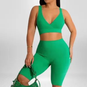 'Arianne' Green 2 Piece Short Set