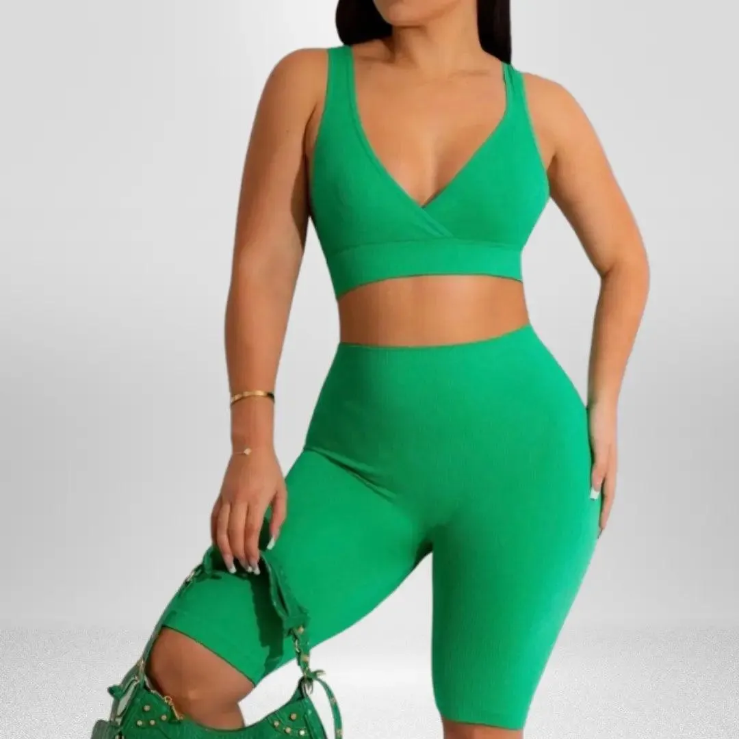 'Arianne' Green 2 Piece Short Set