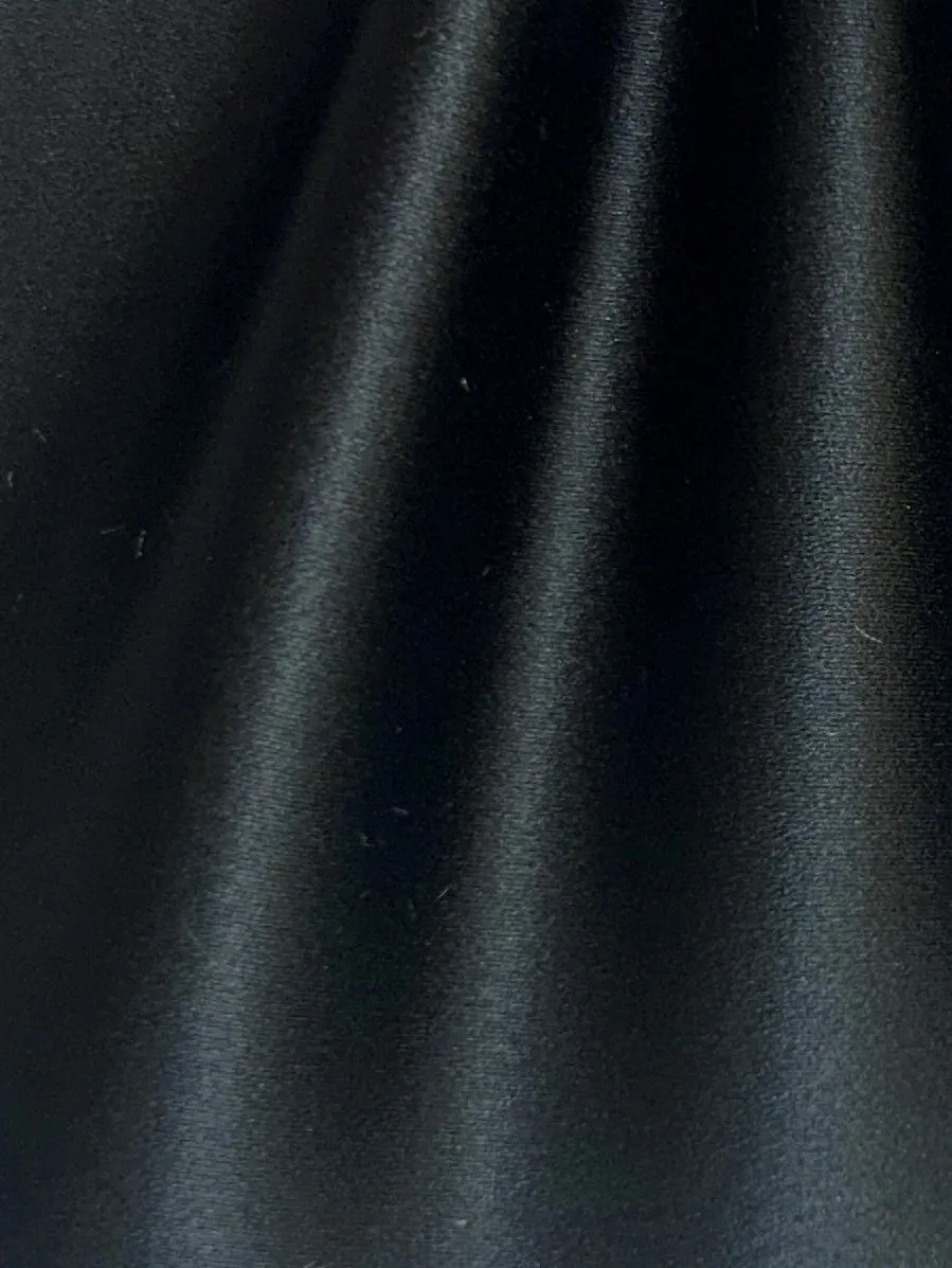 Black Polyester Duchess Satin - Supreme