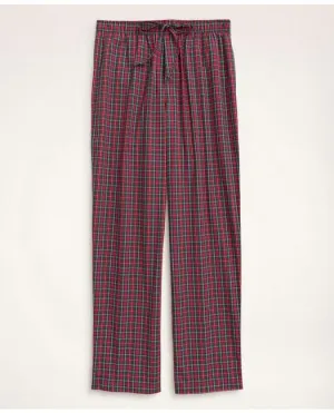 Brooks Brothers Men's Cotton Broadcloth Tartan Lounge Pants Red