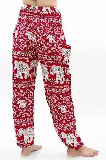 Burgundy ELEPHANT Pants Women Boho Pants Hippie Pants Yoga