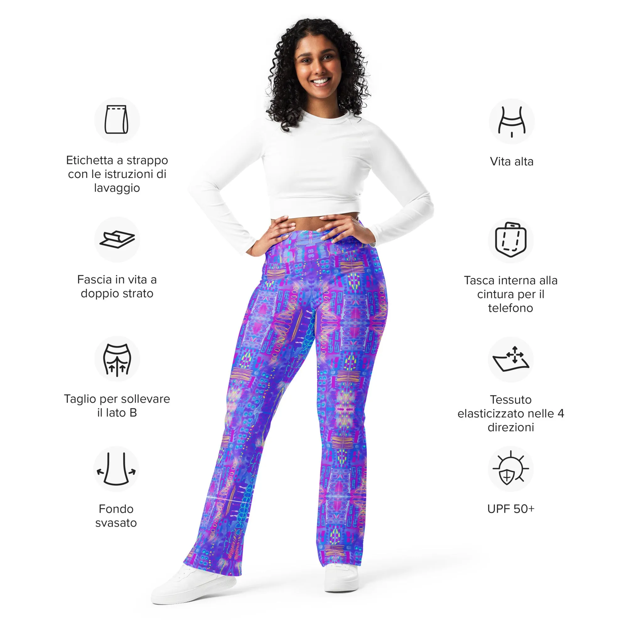 City Night Scape Flare Hem yoga leggings
