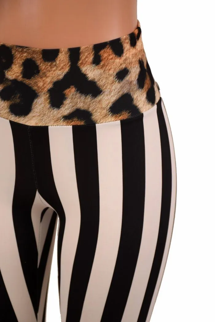 Color Block High Waist Bell Bottom Flares