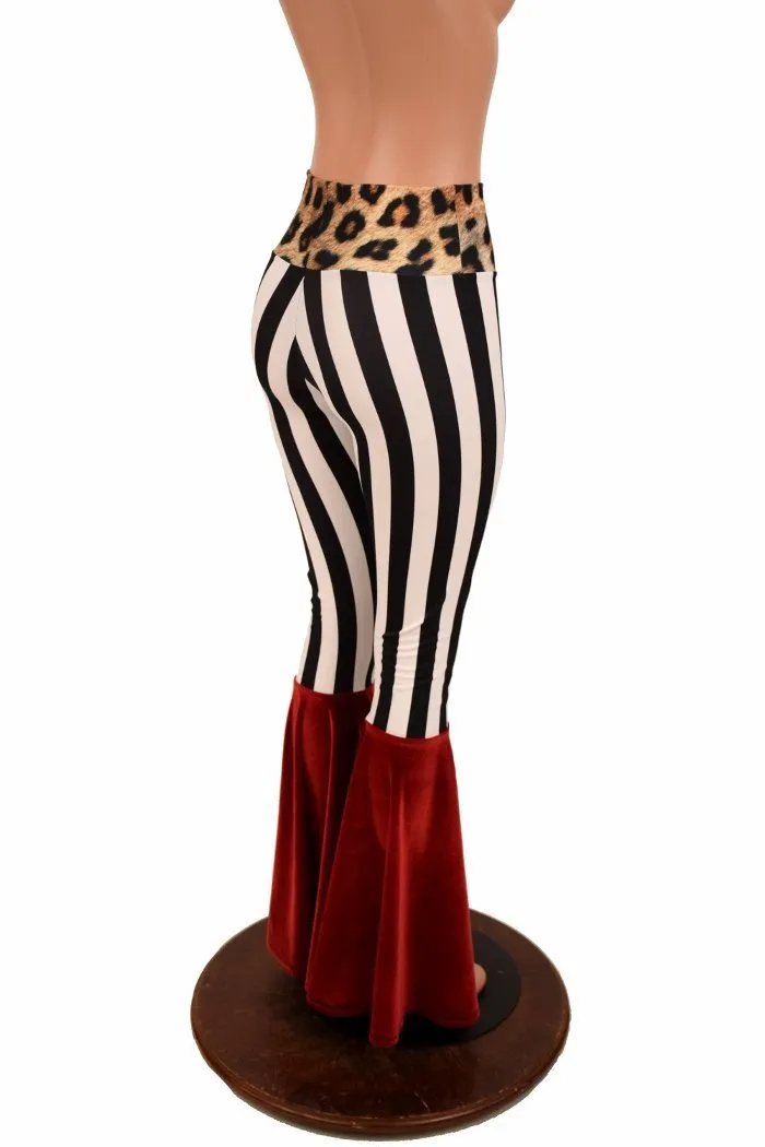 Color Block High Waist Bell Bottom Flares