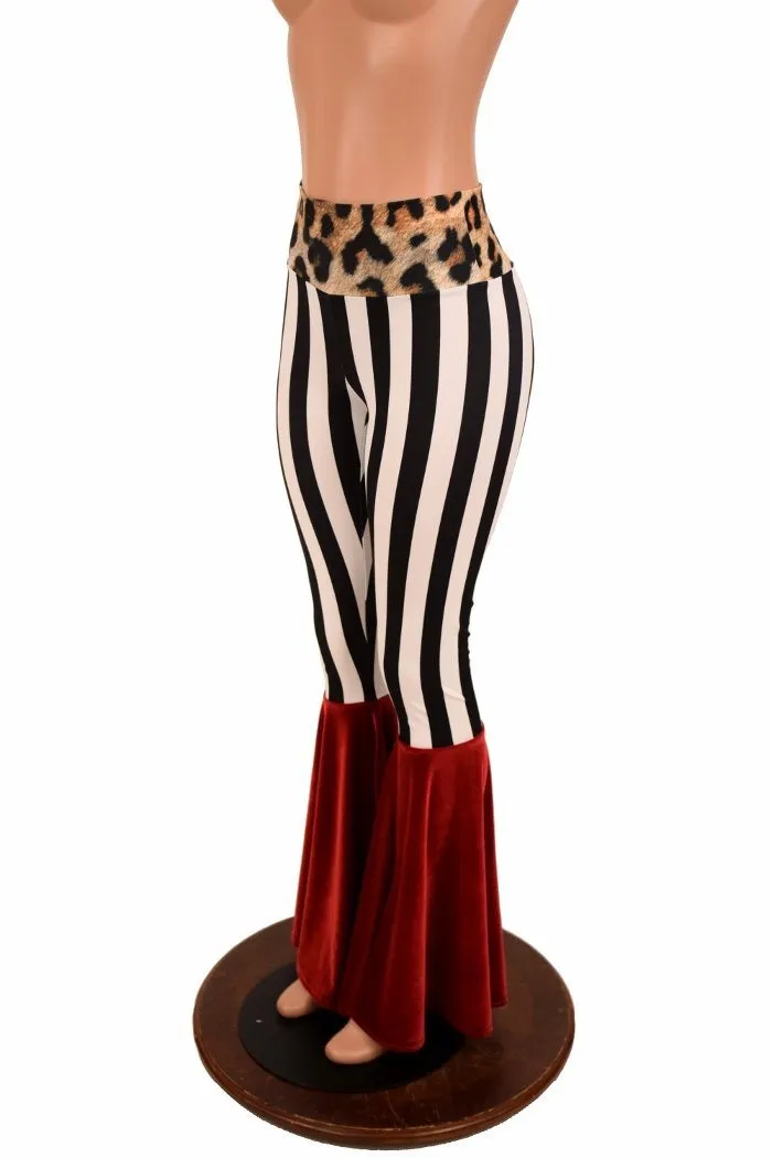 Color Block High Waist Bell Bottom Flares