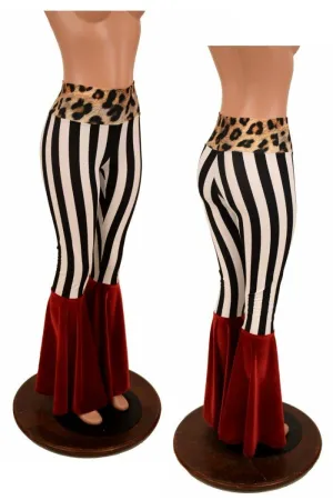 Color Block High Waist Bell Bottom Flares
