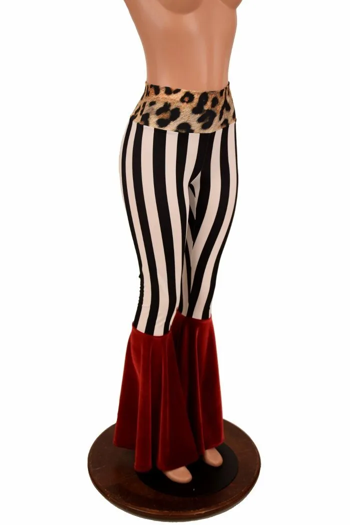 Color Block High Waist Bell Bottom Flares