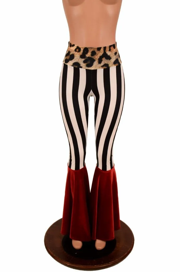 Color Block High Waist Bell Bottom Flares