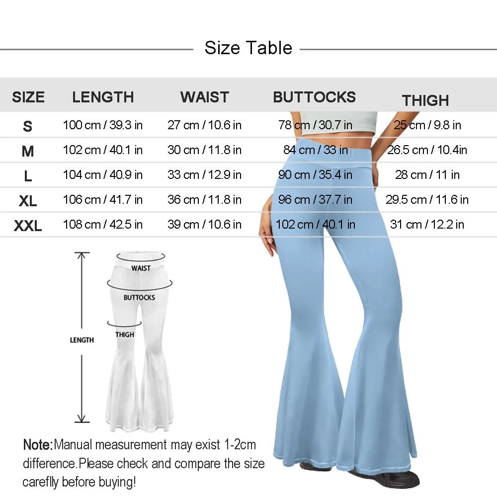 Custom Face Butterfly Flare Yoga Pants for Women Soft High Waist Bootcut Leggings