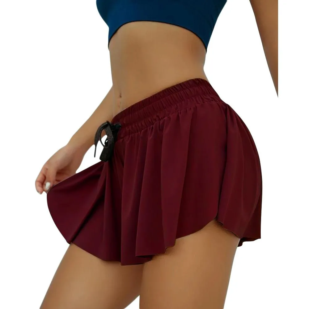 FashionSierra - Women's anti-empty yoga shorts summer fake two pieces yoga sport shorts