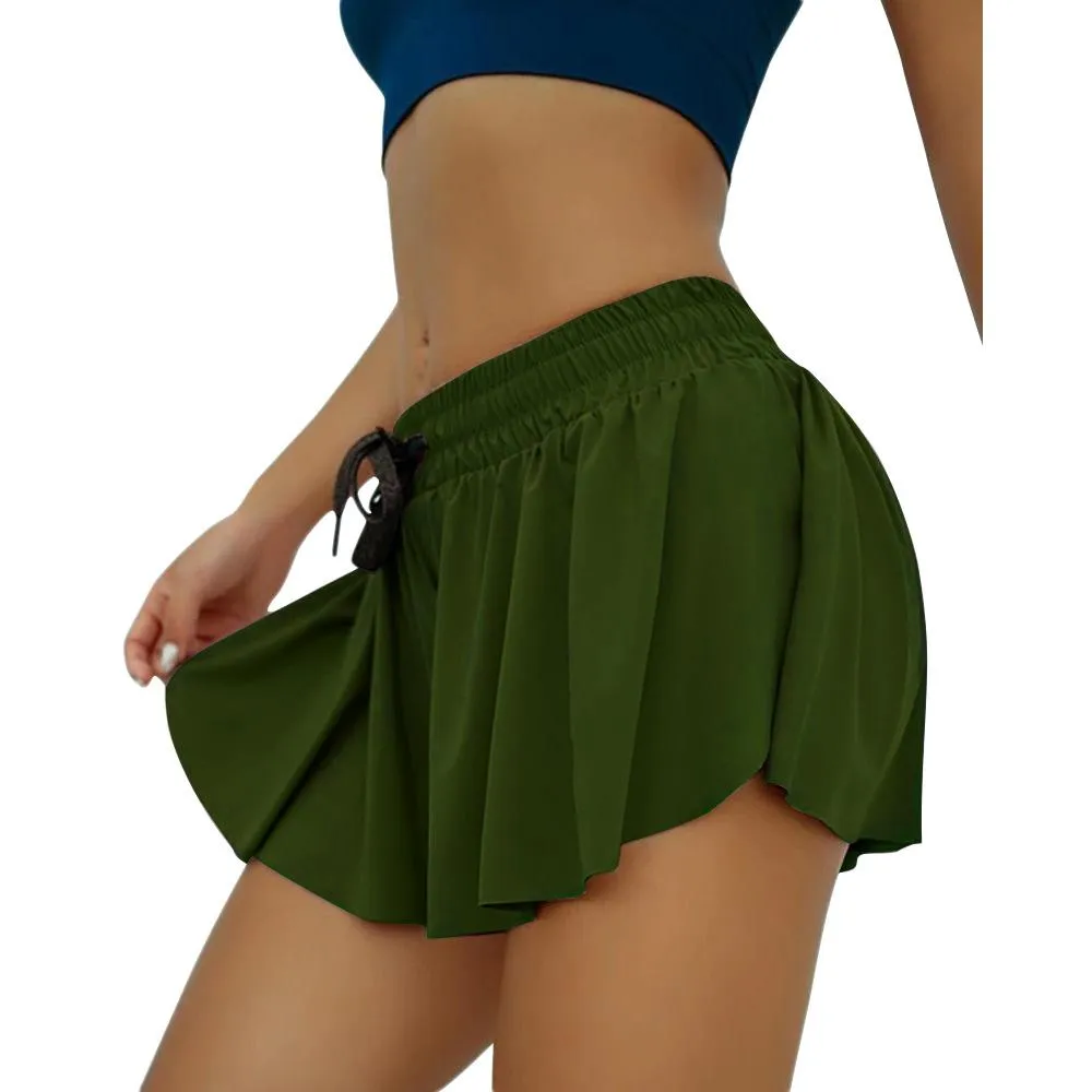 FashionSierra - Women's anti-empty yoga shorts summer fake two pieces yoga sport shorts