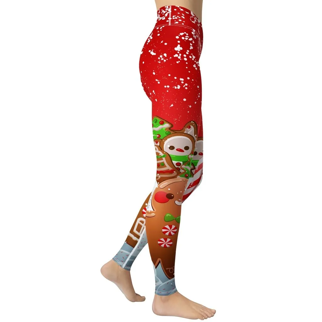 Gingerbread Man Yoga Leggings