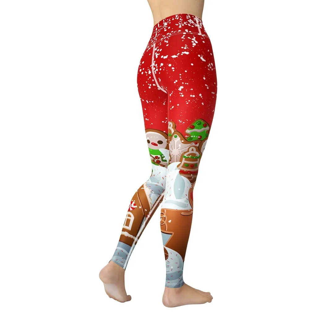 Gingerbread Man Yoga Leggings