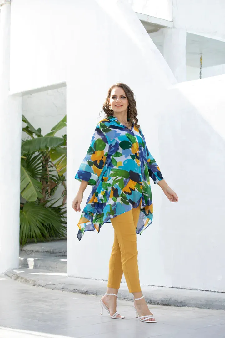 GOLDIE'S PRINTED COTTON TOP O/S