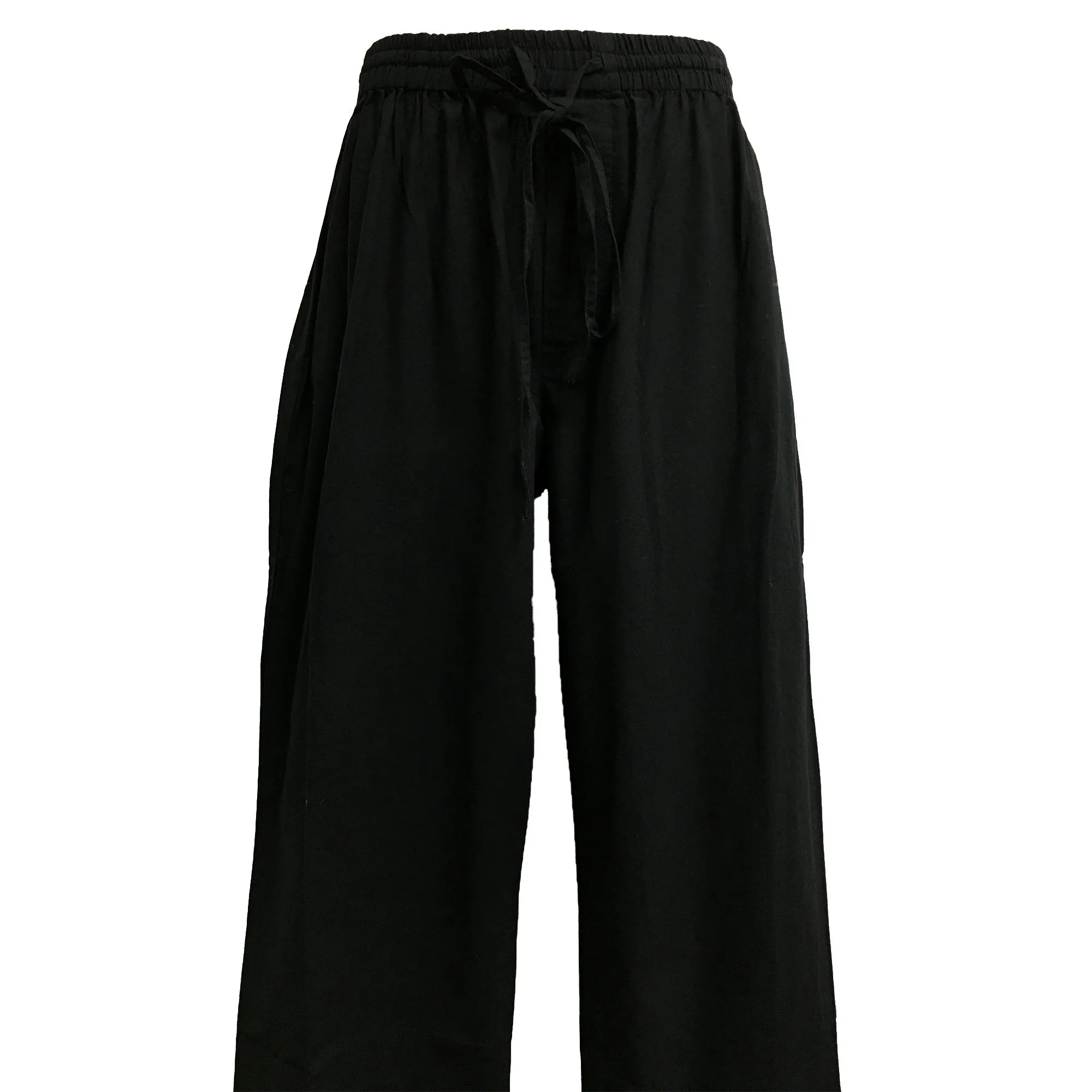 Men's Drawstring/Elastic Waist Yogi Yoga Indian Cotton Casual Long Pants Plus size Pants with Pockets