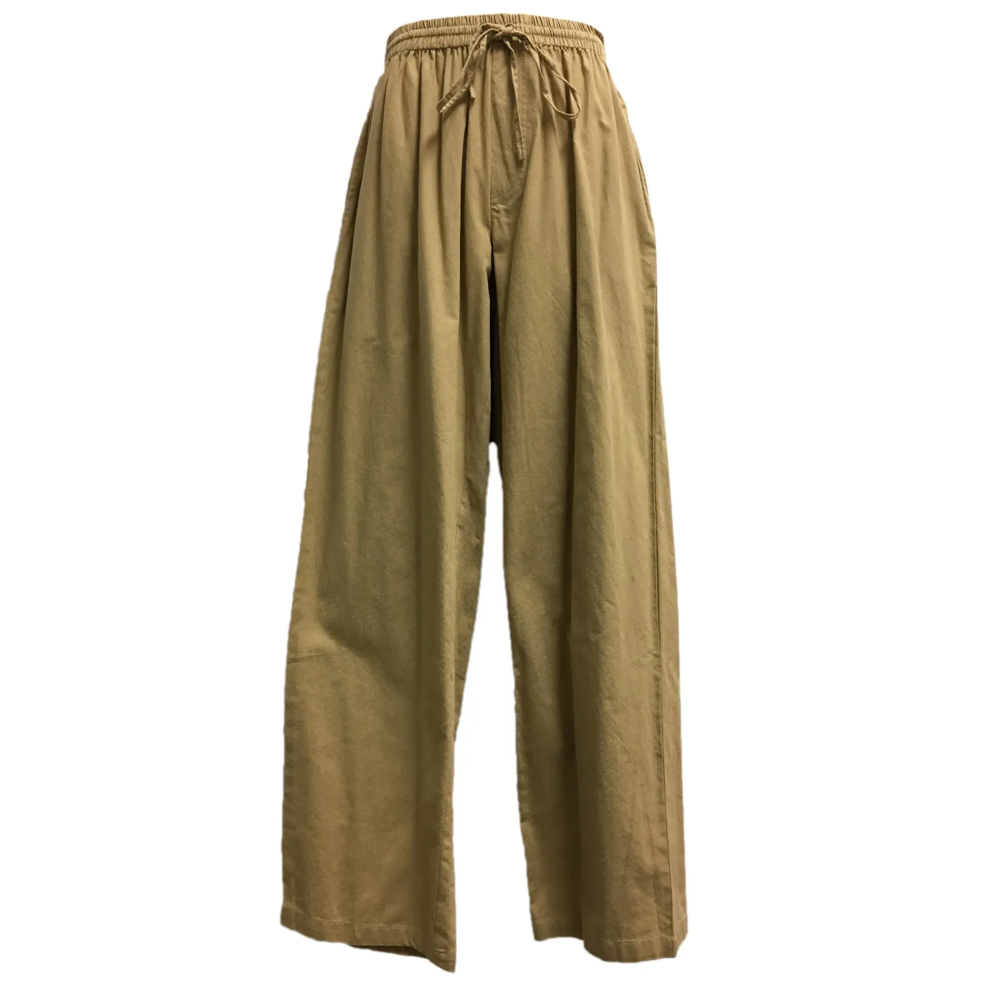 Men's Drawstring/Elastic Waist Yogi Yoga Indian Cotton Casual Long Pants Plus size Pants with Pockets