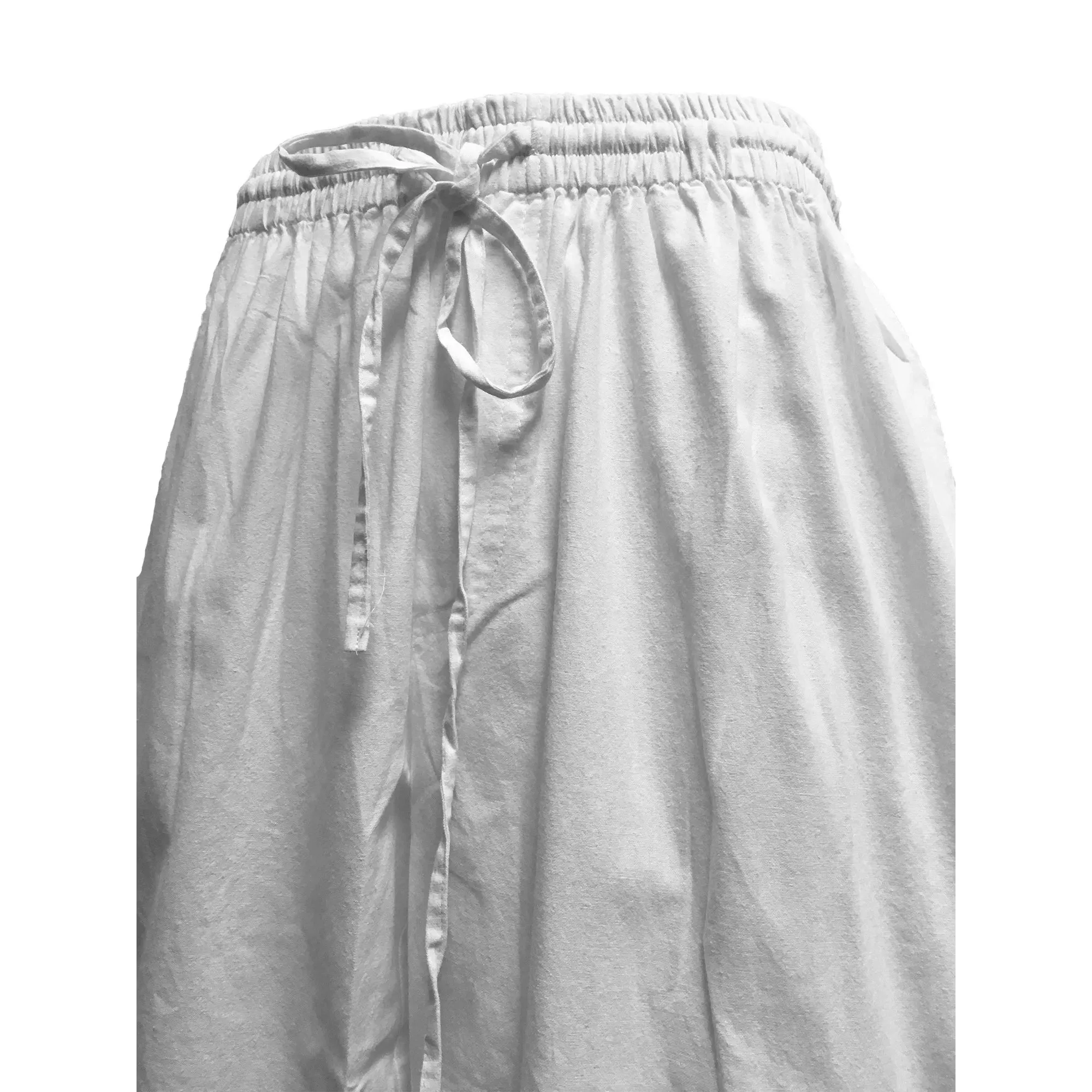 Men's Drawstring/Elastic Waist Yogi Yoga Indian Cotton Casual Long Pants Plus size Pants with Pockets