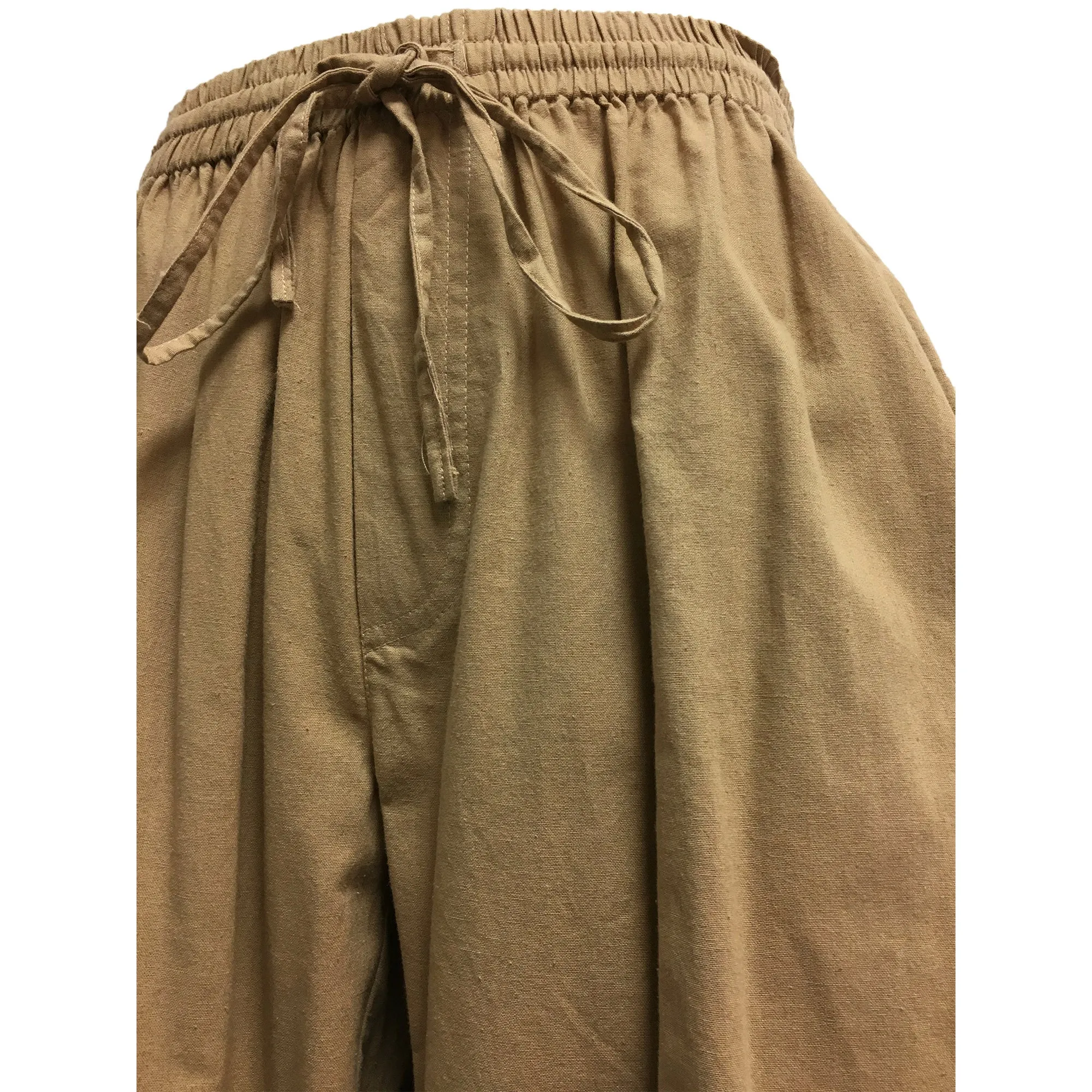 Men's Drawstring/Elastic Waist Yogi Yoga Indian Cotton Casual Long Pants Plus size Pants with Pockets