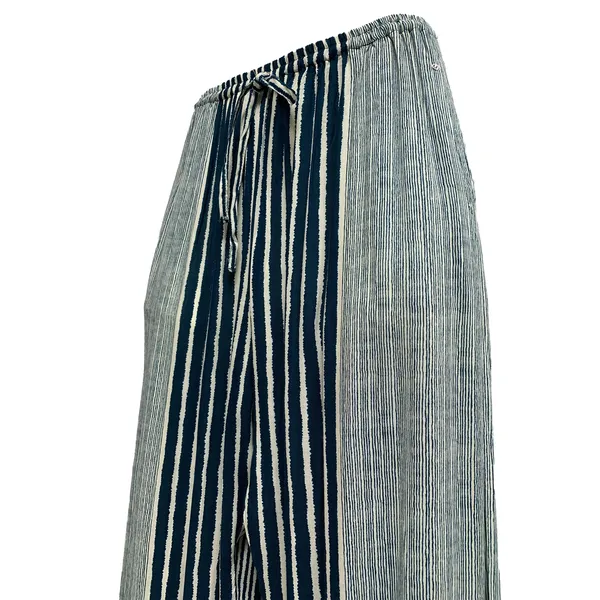 Men's Ethnic Print Boho Casual Unisex Yoga Lounge Striped Harem Pants Trousers with Pockets