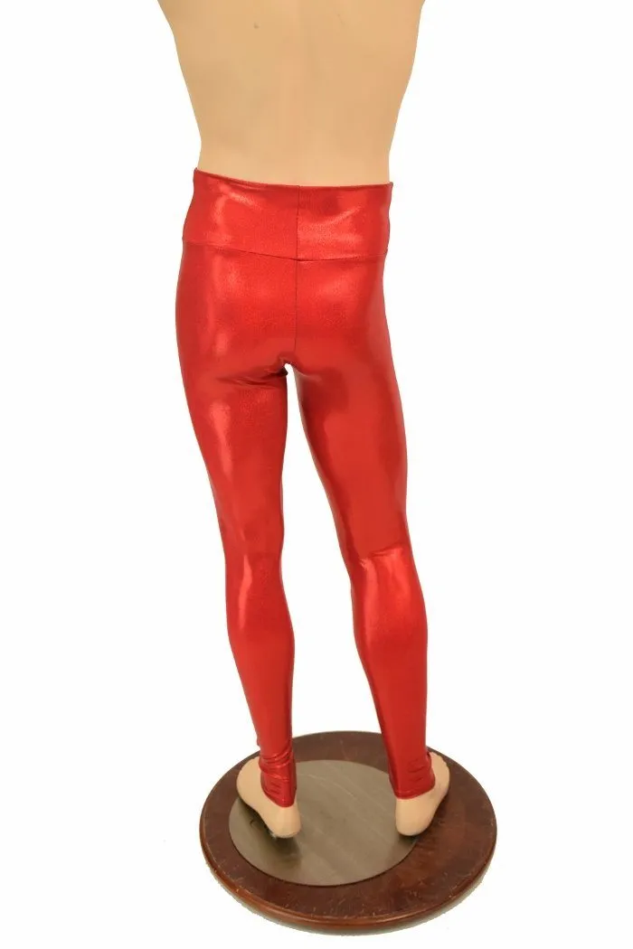 Mens Red Sparkly Jewel Leggings