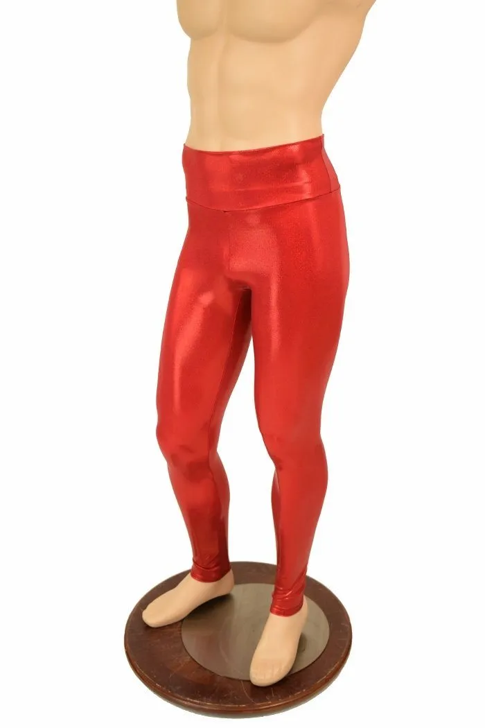 Mens Red Sparkly Jewel Leggings