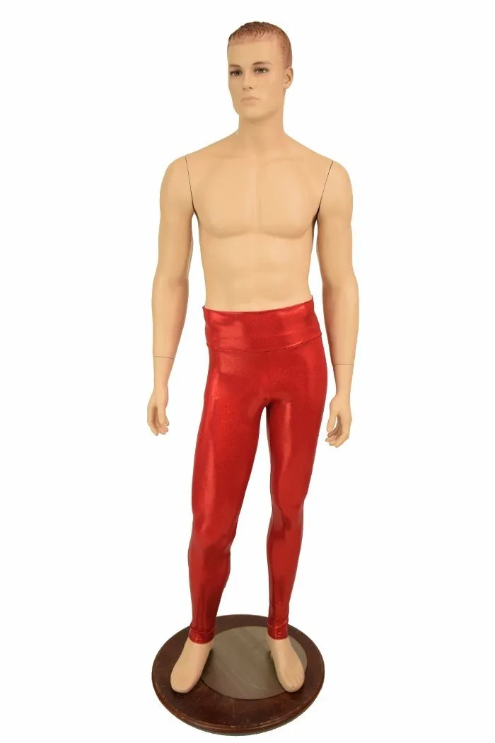 Mens Red Sparkly Jewel Leggings