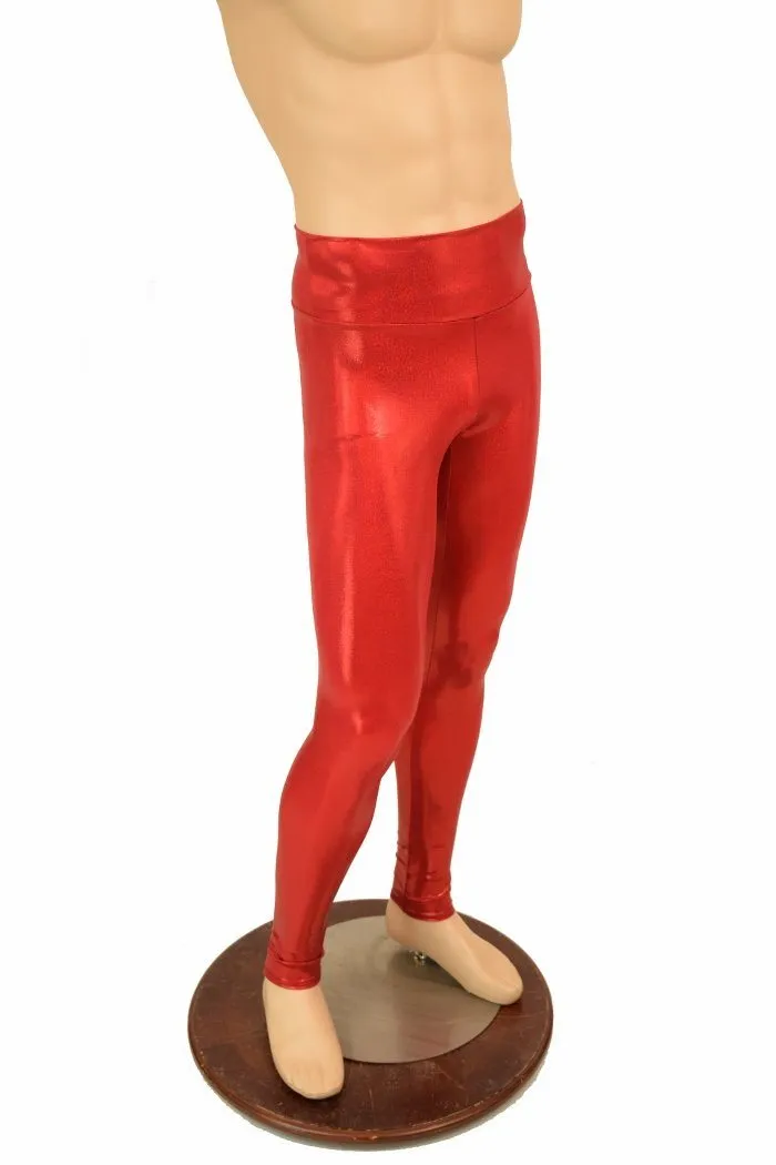 Mens Red Sparkly Jewel Leggings
