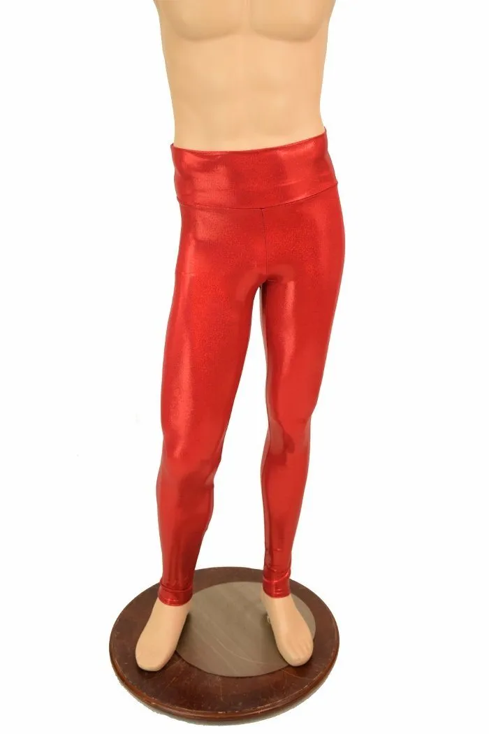 Mens Red Sparkly Jewel Leggings