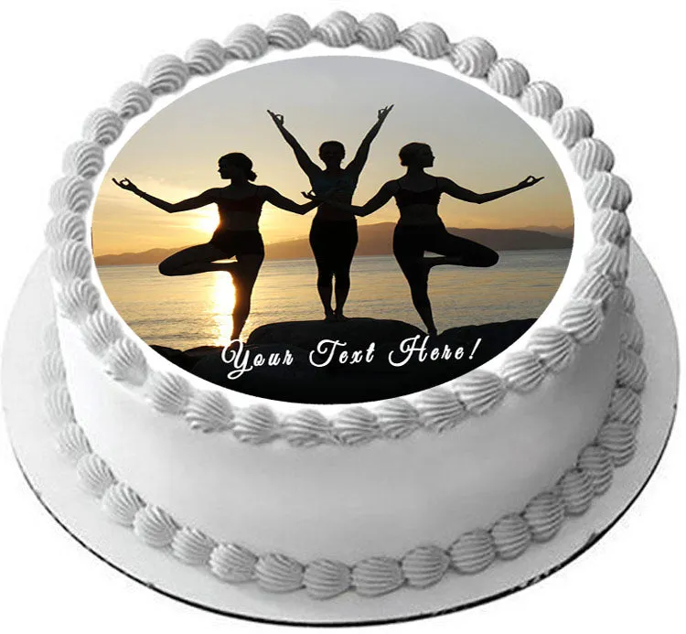 Namaste Yoga - Edible Cake Topper, Cupcake Toppers, Strips