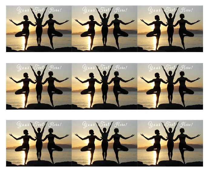 Namaste Yoga - Edible Cake Topper, Cupcake Toppers, Strips