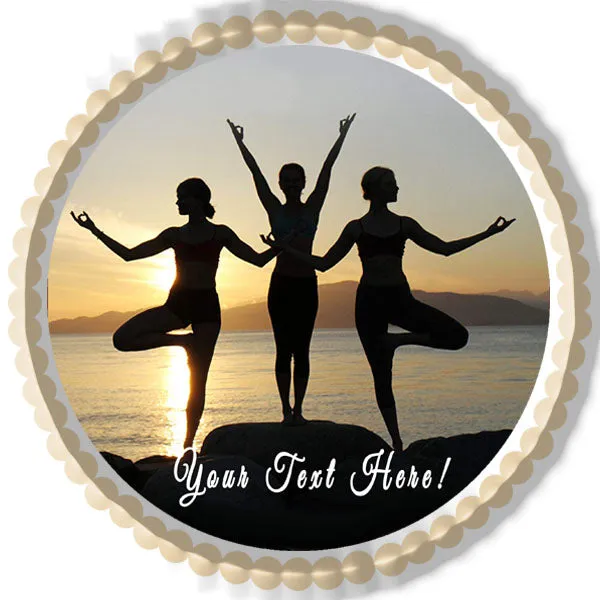 Namaste Yoga - Edible Cake Topper, Cupcake Toppers, Strips