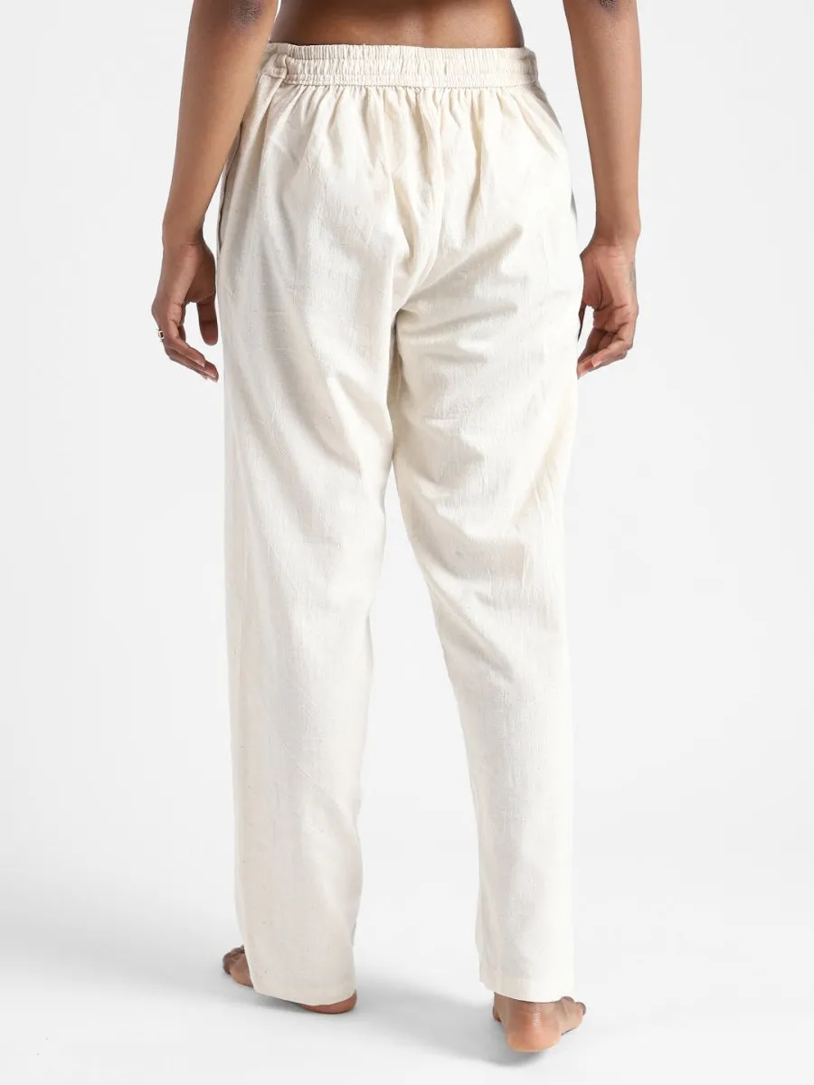 Natural White Pants - Hand Spun & Hand Woven - Organic Cotton & Naturally Dyed