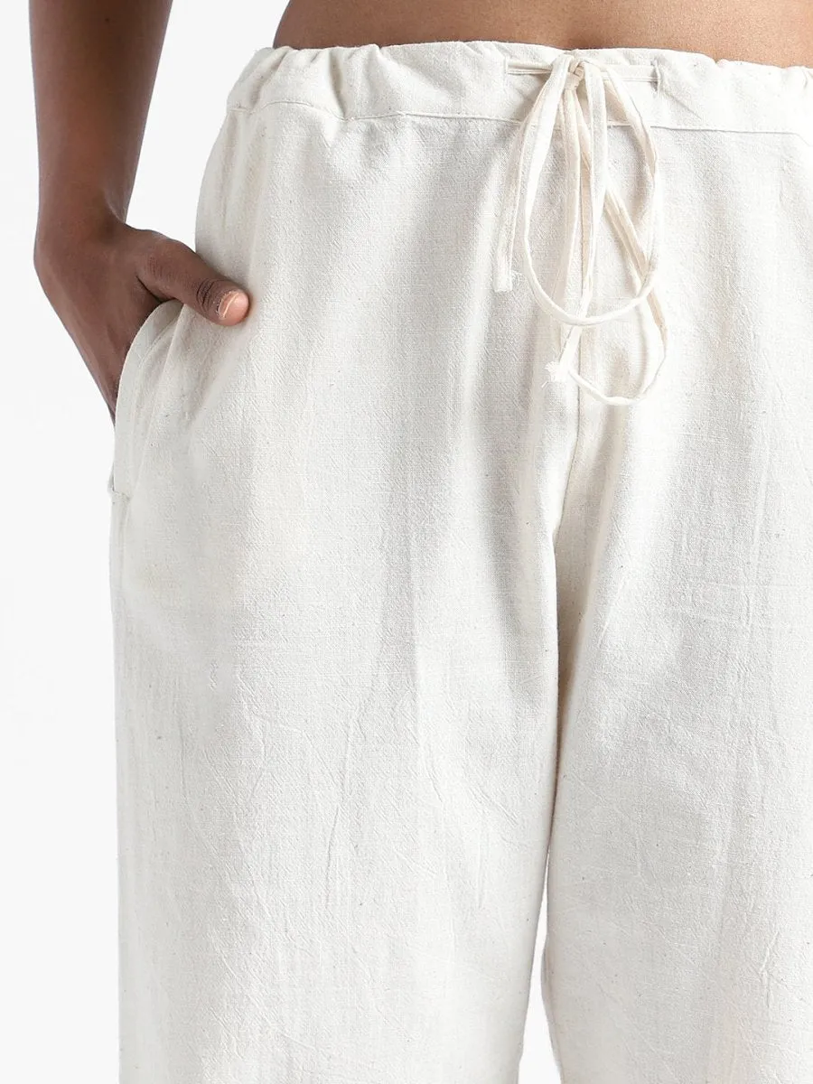 Natural White Pants - Hand Spun & Hand Woven - Organic Cotton & Naturally Dyed