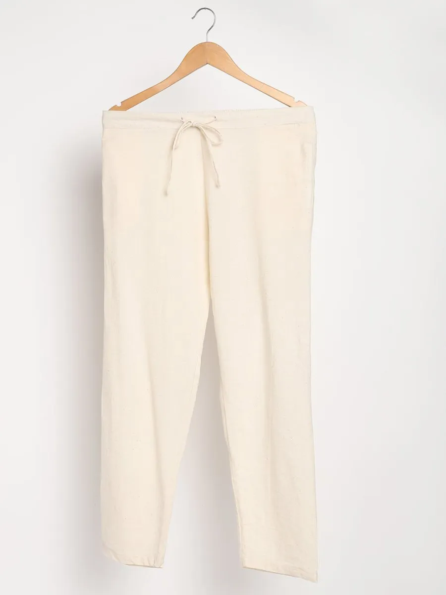 Natural White Pants - Hand Spun & Hand Woven - Organic Cotton & Naturally Dyed