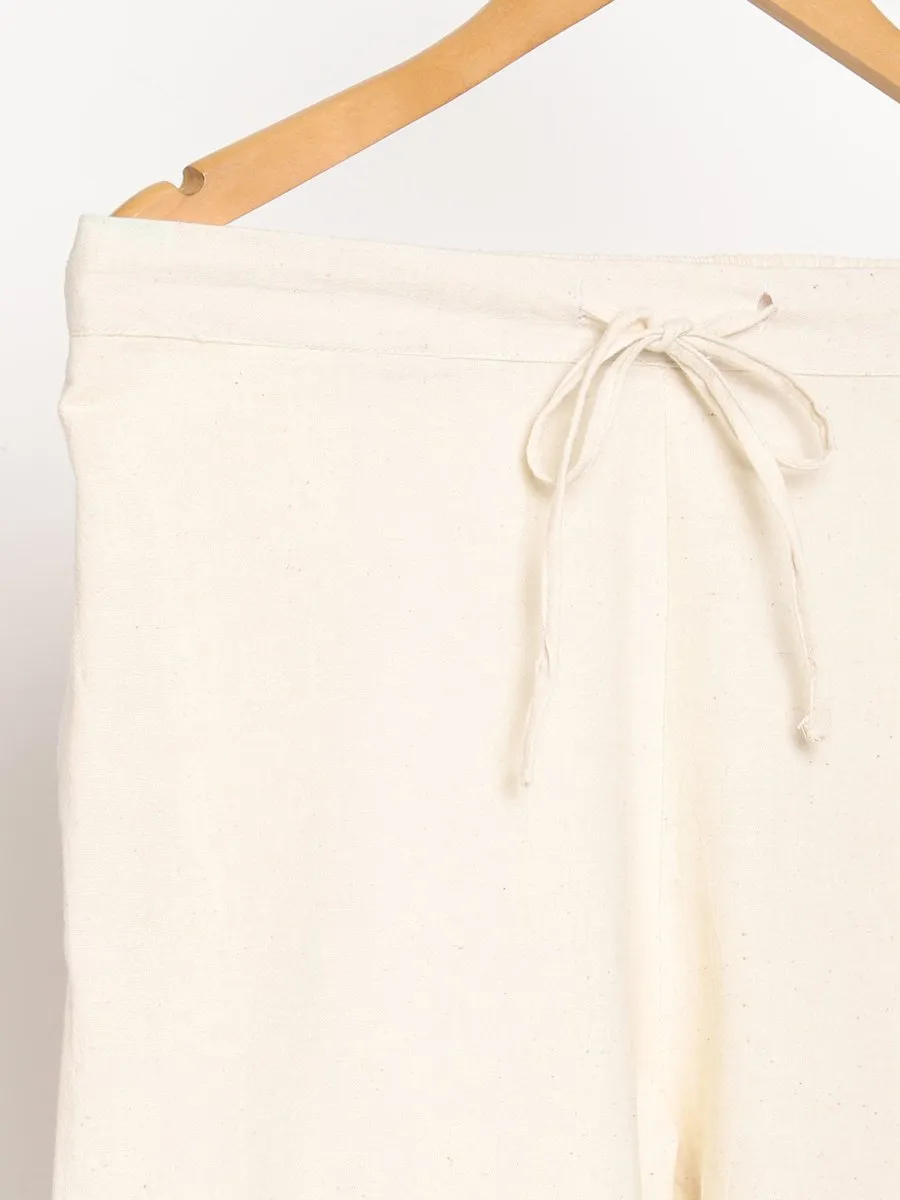 Natural White Pants - Hand Spun & Hand Woven - Organic Cotton & Naturally Dyed