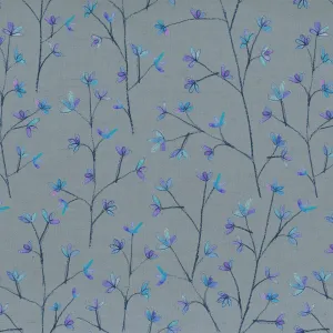 Ophelia Printed Cotton Fabric (By The Metre) Bluebell