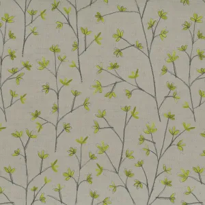 Ophelia Printed Cotton Fabric (By The Metre) Lime