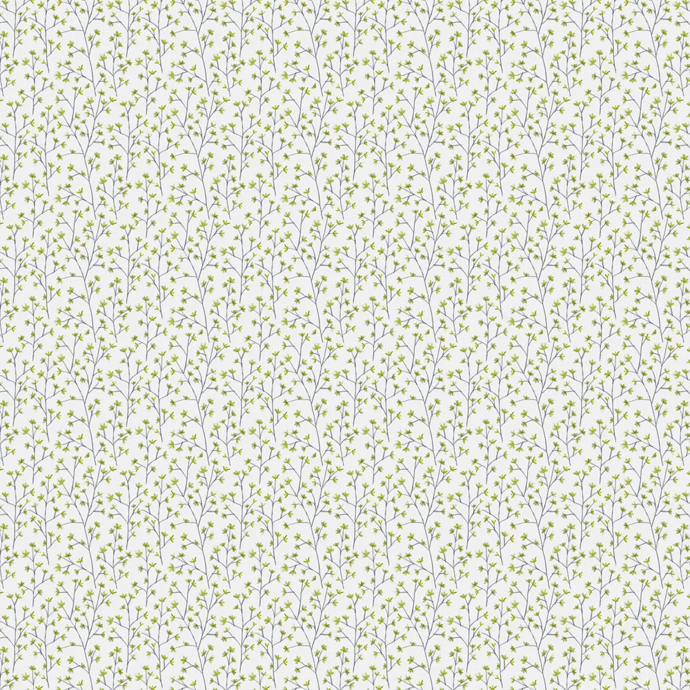 Ophelia Printed Linen Fabric (By The Metre) Lime Green