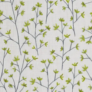 Ophelia Printed Linen Fabric (By The Metre) Lime Green
