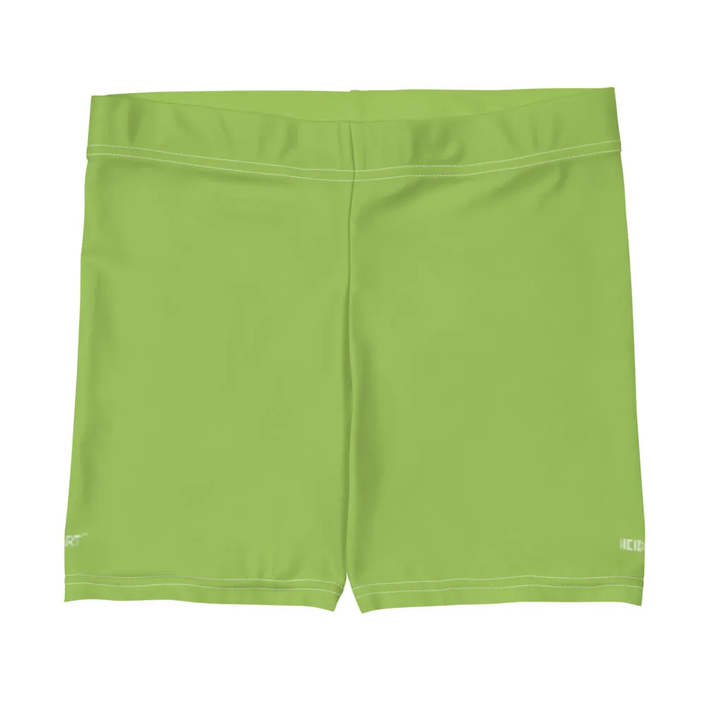 Pastel Green Women's Best Shorts, Premium Light Green Elastic Short Tights-Made in USA/EU