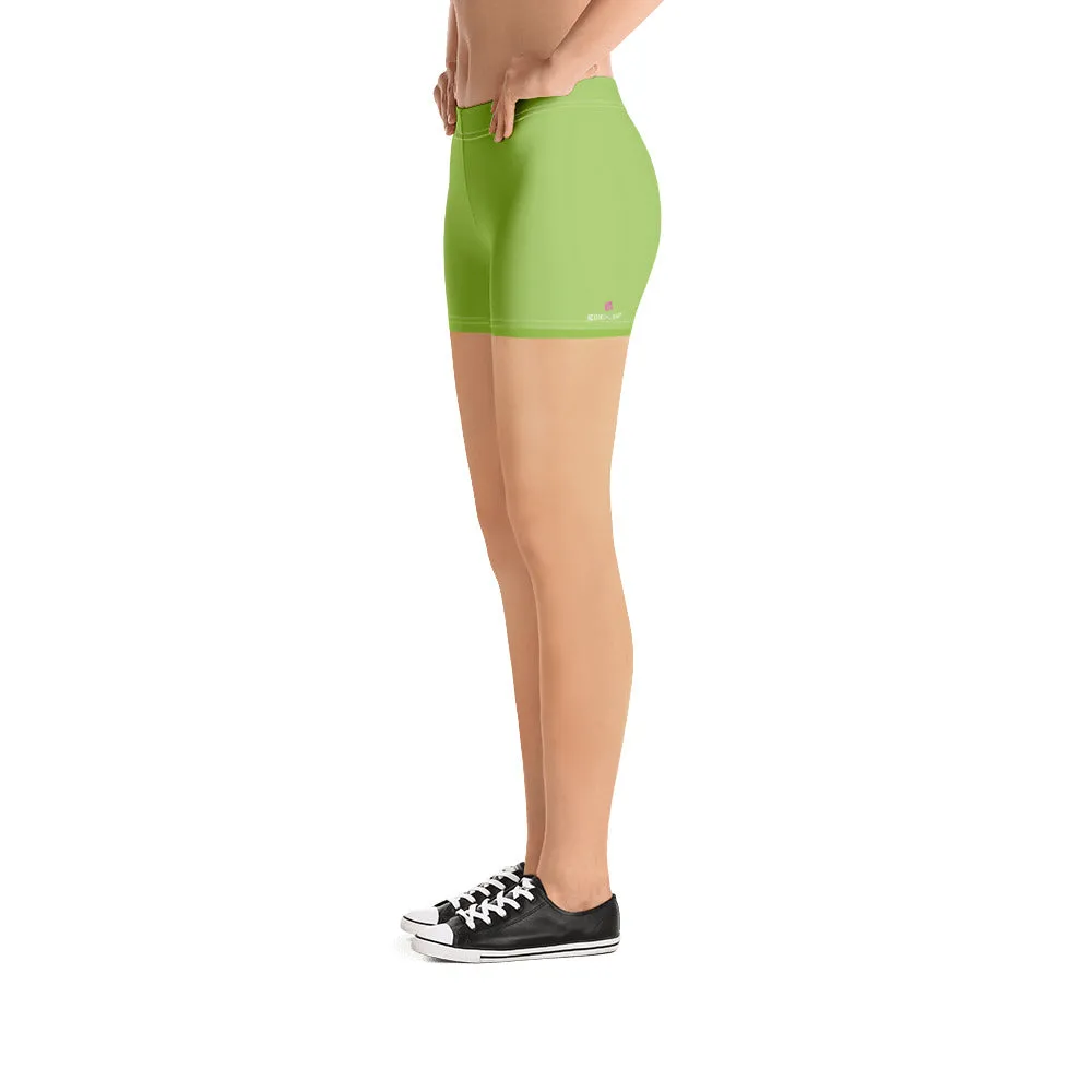 Pastel Green Women's Best Shorts, Premium Light Green Elastic Short Tights-Made in USA/EU