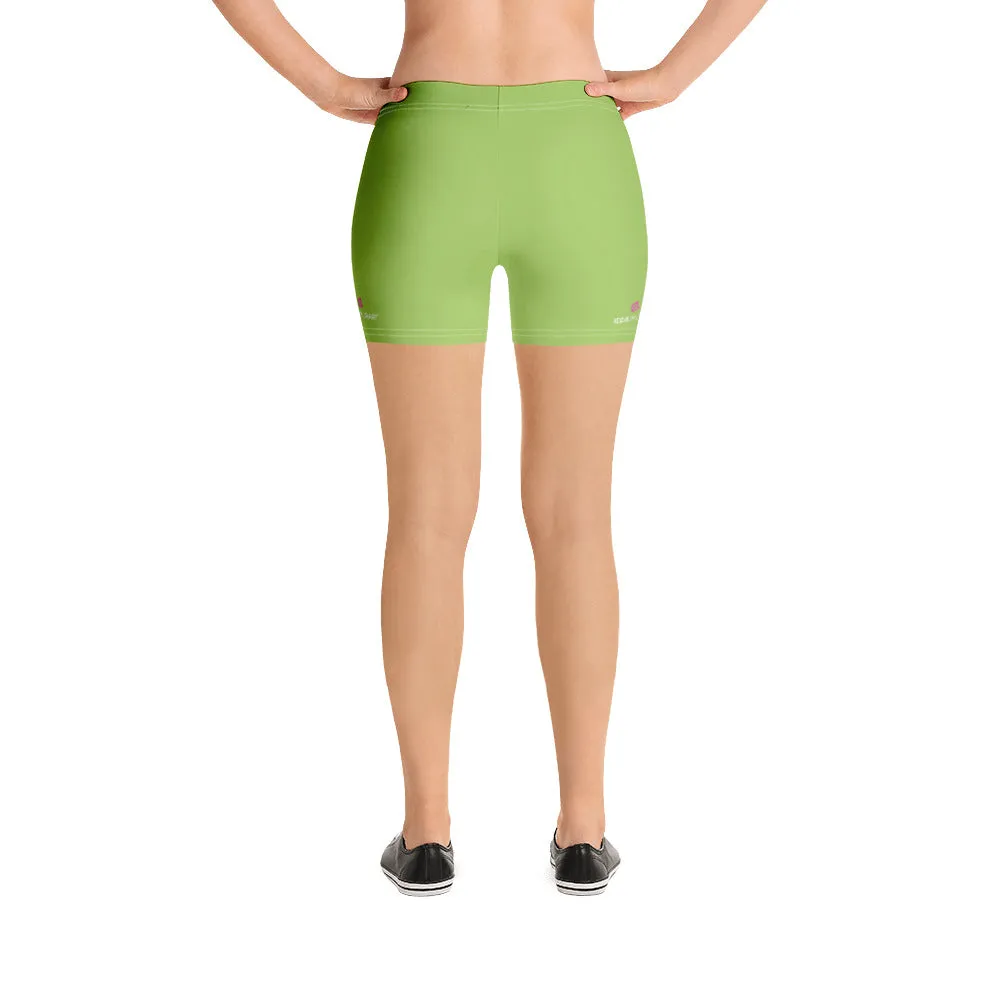 Pastel Green Women's Best Shorts, Premium Light Green Elastic Short Tights-Made in USA/EU