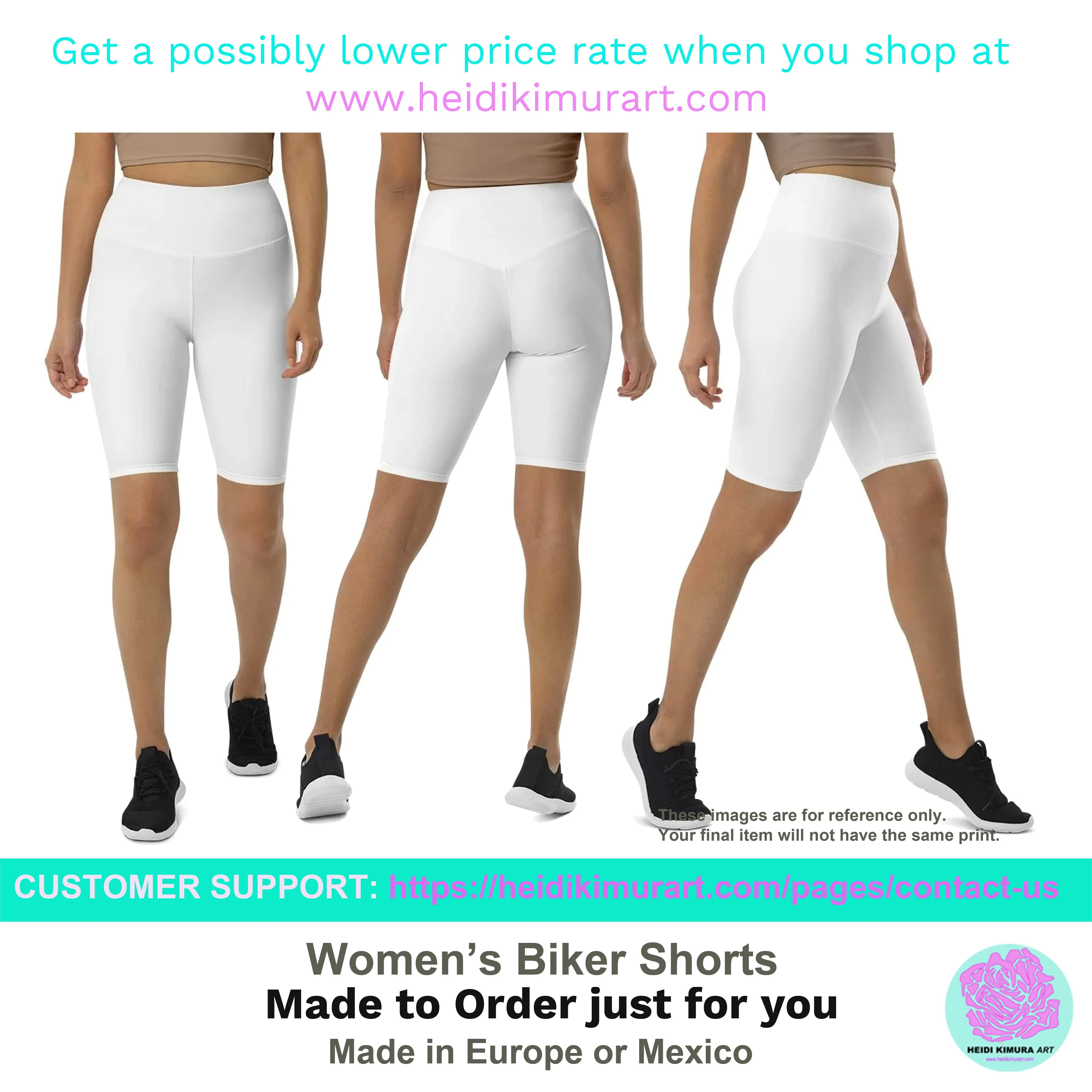 Pastel Green Women's Biker Shorts, Solid Color Green Cycling Workout Shorts-Made in EU/MX