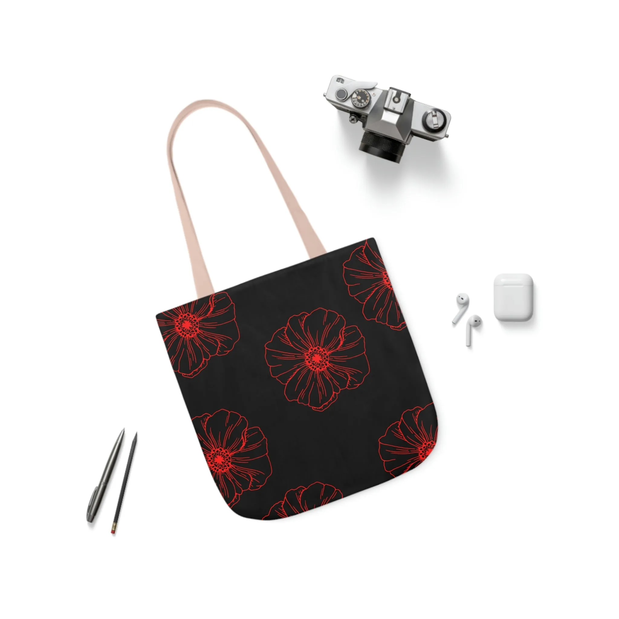 Poppy Polyester Canvas Tote Bag