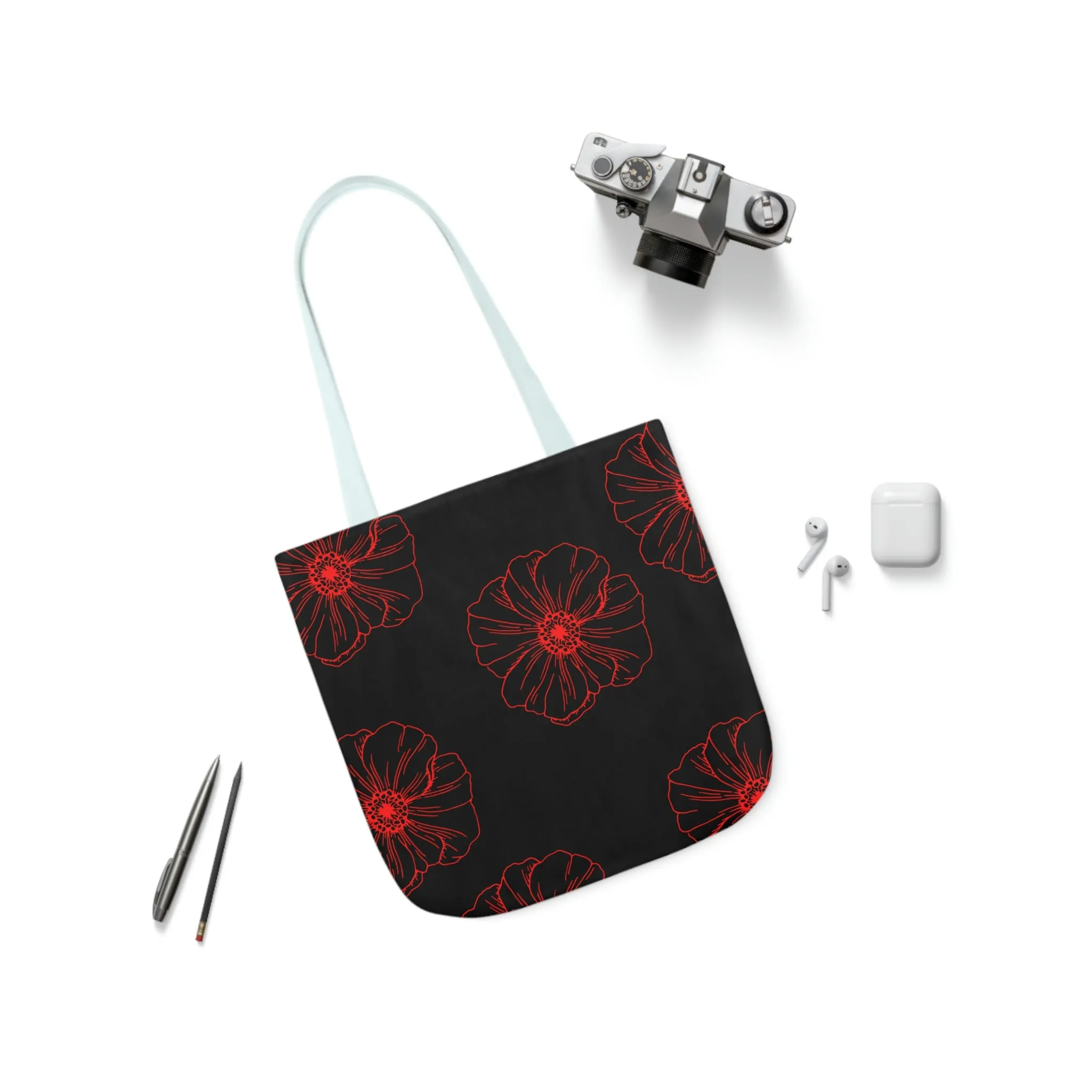 Poppy Polyester Canvas Tote Bag