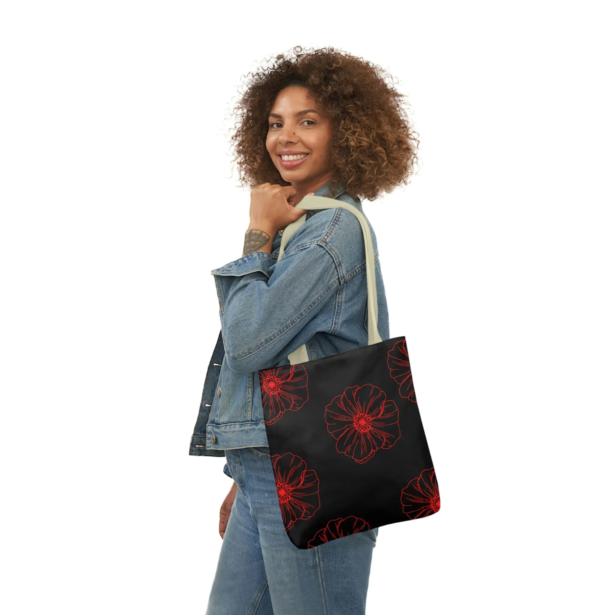 Poppy Polyester Canvas Tote Bag