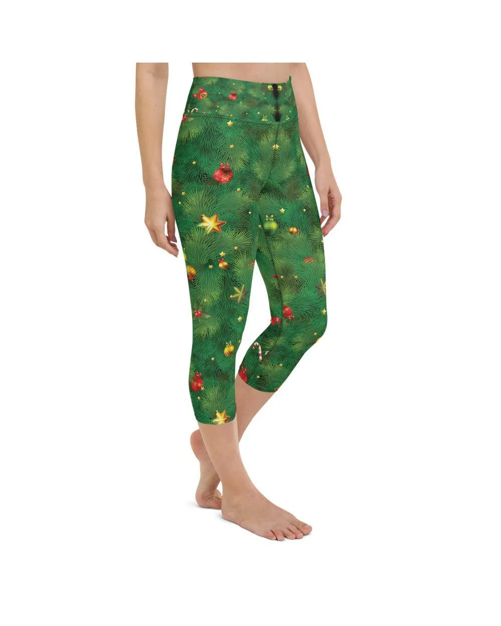 Realistic Christmas Tree Yoga Capris