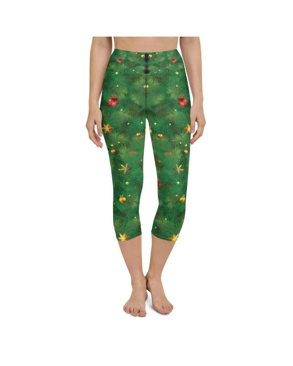 Realistic Christmas Tree Yoga Capris